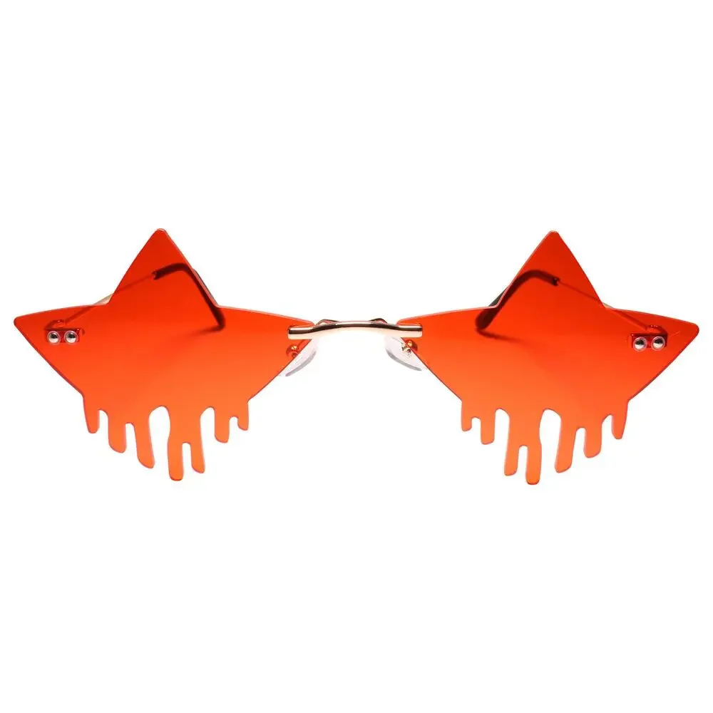 Melting Star Unique Funky Party Rave Festival Costume Red Sunglasses
